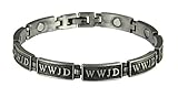 4031682 WWJD Magnetic Bracelet What Would Jesus Do Adjustable Removable Links