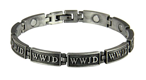 4031682 WWJD Magnetic Bracelet What Would Jesus Do Adjustable Removable Links W W J D ?