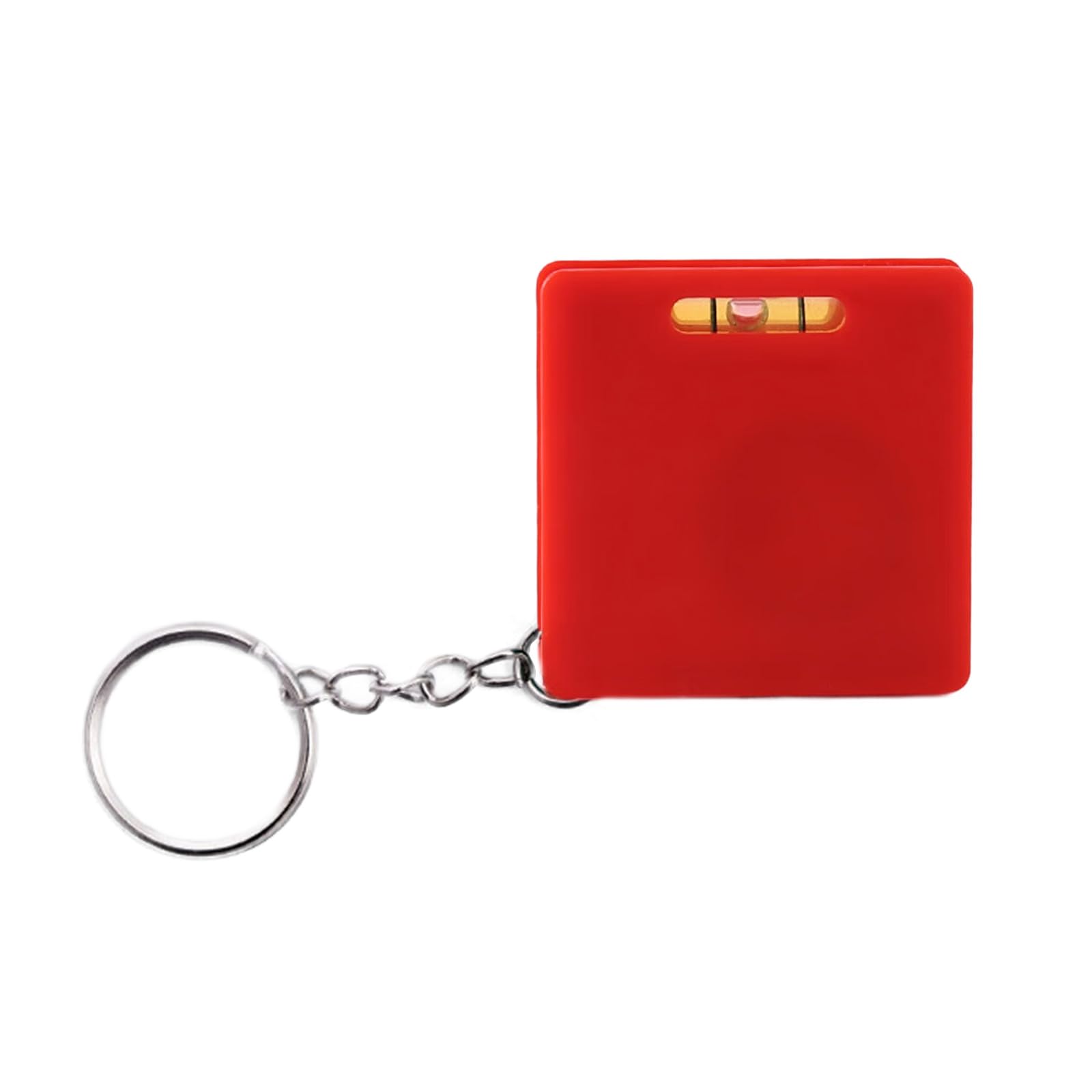 Jiingekk Red Easy To Carry Keychains Small Steel Tape Measure Integrated Bubble Levels 1M Measuring Length Auto Retract Function Double Scale Easy To Carry Tape