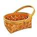 Picnic Basket Natural Woven Woodchip with Folding Handles Easter Basket Closet Storage Organizer Basket Bath Toy and Kids Toy Storage