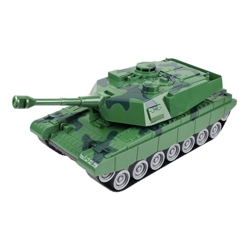 【Parti girevoli】: Tank Toy è ruotabile per aggiungere divertimento e realismo. Il banco di lavoro può ruotare manualmente di 360 gradi e la canna della torretta può muoversi su e giù.