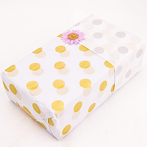 Mr Five 120 Sheets Polka Dot Tissue Paper Bulk,20" X 28",Tissue Paper For Packaging,Gift Wrapping Tissue Paper For Gift Bags,Tissue Paper For Baby Shower,Birthday,Weddings,Holiday Party,6 Colors #TOP4