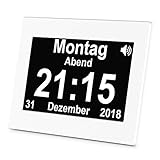 ✔ Es ist ein perfektes Geschenk für ältere Menschen, die unter Sehbehinderung oder an Alzheimer-Demenz leiden (diese Wörter sind nicht auf der Uhr, auf der Verpackung oder in der Anleitung abgedruckt). Es wird nur mit einem EU-Stecker geliefert, kein britischer Stecker.