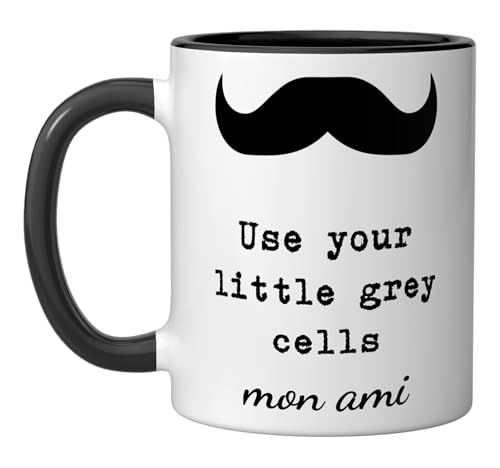 Taza de cerámica Poirot con diseño libros Black/White miniatura 1