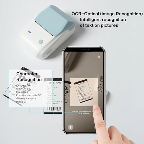 Image of LMASBLTER B1 Label Maker 2 Inch Bluetooth Thermal Label Printer for Barcode, Address, Labeling, Logo, Clothing, Jewelry, Retail, Mailing, Support with Phones&PC, Easy to Use for Office & Home-Blue
