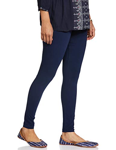 Image of GO COLORS Soft Cotton Stretch Ankle Length Leggings for Women | Breathable