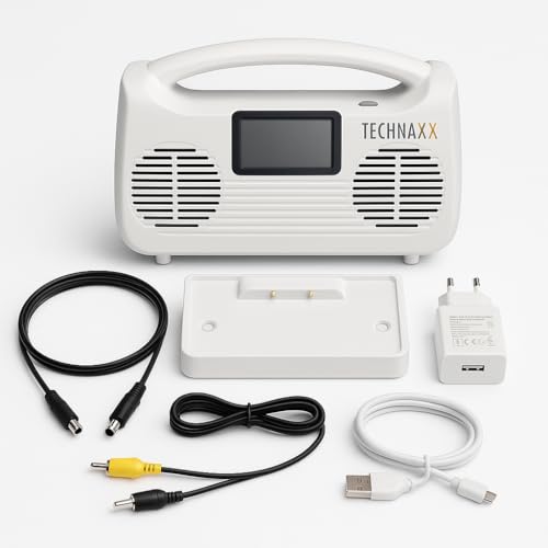 Technaxx Haut-Parleur TV sans Fil avec Station de Base 10W Stéréo Bluetooth 5.3 Haut-Parleur Télévision pour Seniors et Malentendants Écran LCD 3 Modes...