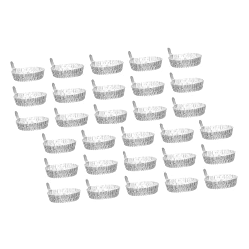 CIYODO Sample Trays Scale Pans for Laboratory Weighing Powder Dispenser Plates Stainless Steel Serving Platters Lab Balance Accessories 30pcs Set