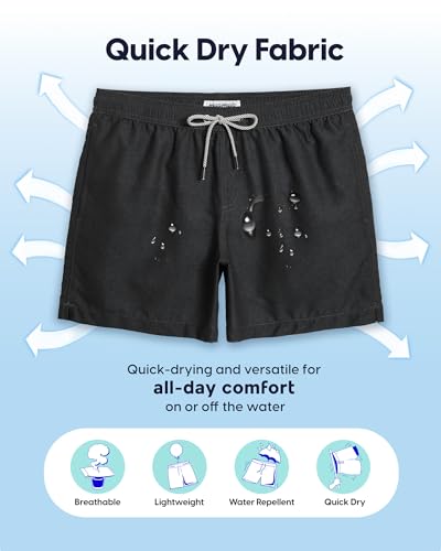 Image of maamgic Mens Swim Trunks 5 Inch with Mesh Lining, Quick Dry Mens Bathing Suit, Swim Shorts for Swimming and Beach