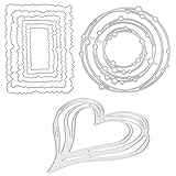 3 Stück Stanzschablone Rahmen Spitze Stanzschablone Grußkarte DIY Dekoration Prägeschablone für Grußkarte Postkarte Scrapbooking