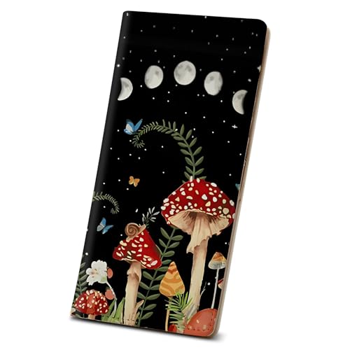 Anikathy Womens Wallet, Rfid Wallets for Women,Slim Thin Credit Card Holder Organizer Purse,PU Leather Cute Long Bifold Clutch Cash Wallet with Zipper Coin Pocket,Ladies Gift,Moon Mushroom