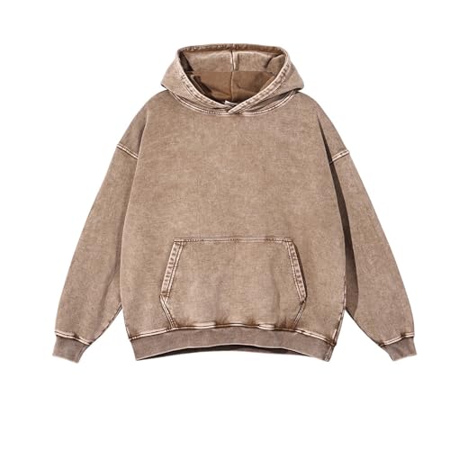 Image of Acid Wash Hoodie for Womens Pullover Oversized Women's Fashion Hoodies & Sweatshirts Vintage Sweatshirt Heavyweight