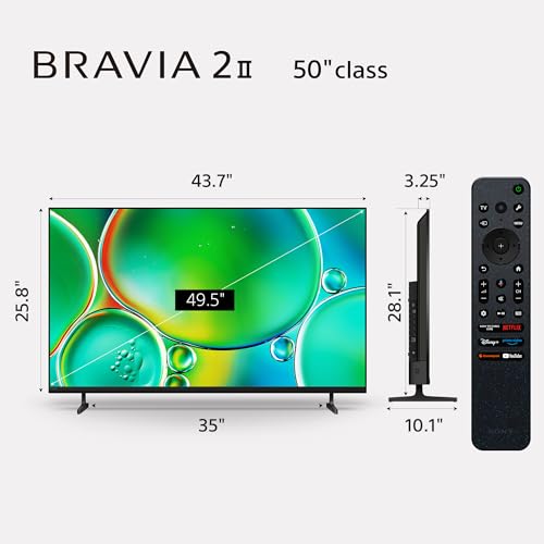 Image of Sony BRAVIA 2 II 50 Inch 4K Ultra HD LED Smart TV with Google TV and Exclusive Features for PlayStation5 (K-50S20M2)