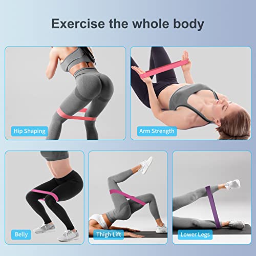 Resistance Bands Set, 5 Pcs Latex Exercise Bands With 5 Resistance Levels, Skin-Friendly Elastic Bands With Carrying Pouch For Home Workout, Strength Training, Yoga, Pilates- Red #TOP4