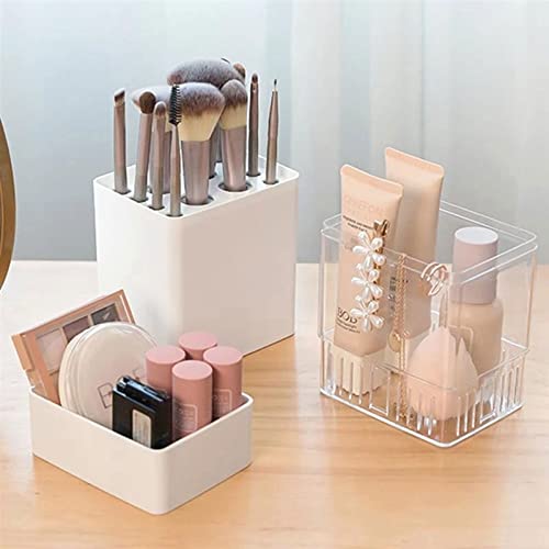 Boîte de rangement maquillage compartimentée pour crayons et pinceaux - 4