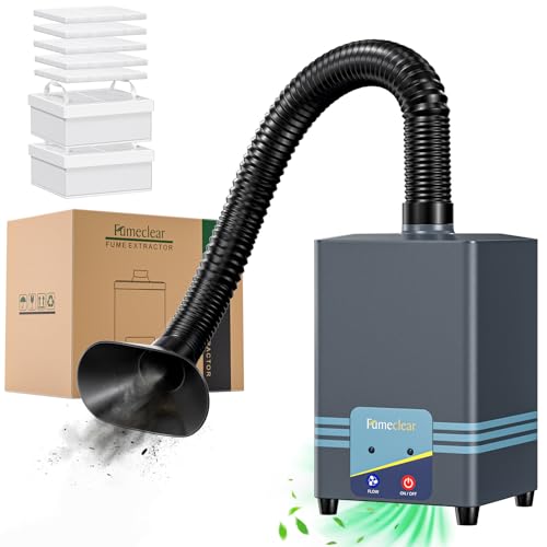 Image of FumeClear FC-2001S Solder Fume Extractor, Titanium Gray 128 to 168m /h Strong Suction Soldering Fume Extractor, Low Noise High Efficiency 3-speed Smoke Extractor, Suitable for Hand Soldering
