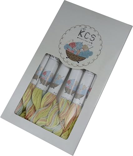 Image of KCS Big skeins of 25 Meters Size 25 Color Variegated Cross Stitch Stranded Threads,6 skeins,4508
