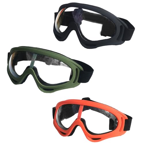 Ksvaye 3er Schutzbrille Kinder Motorradbrille Winddicht Augenschutzbrille Staubschutzbrille Perfekt für Radfahren Skifahren Bergsteigen