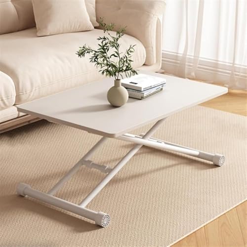 Mesa de centro elevable, diseño multifuncional de altura ajustable con patas de metal para sala de estar, oficina, comedor, escritorio móvil