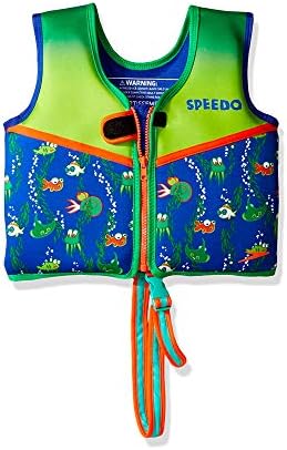 Speedo Unisex-Child Swim Flotation Classic Life Vest Begin to Swim UPF 50 Sapphire Blue Printed Medium