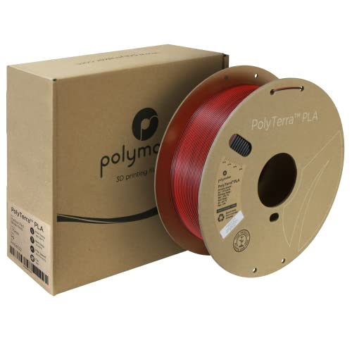 Image of Polymaker Dual Color Matte PLA Filament 1.75mm Black-Red, Coextrusion 1.75 PLA 3D Printer Filament 1kg - Experience a Unique Dichromatic Matte Finish with PolyTerra PLA 1.75mm (+ /- 0.03mm)