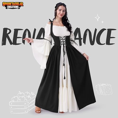Spooktacular Creations Black Renaissance Costume Women, Medieval Chemise thumb #1