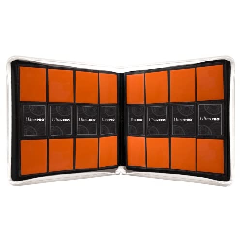 Image of Ultra PRO - Vivid 12-Pocket Zippered PRO-Binder: White - Protect 480 Standard Size Cards In Side Loading Pockets, Protect Valuable Sports Cards & Collectible Trading Cards