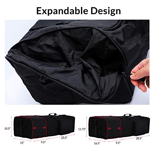 MIER Expandable Cargo Duffel Foldable Lightweight Sports Equipment Bag, 120L, Black