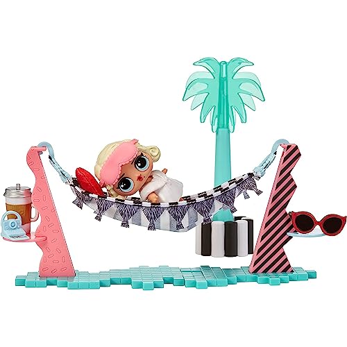 L.O.L. Surprise! LOL Surprise OMG House of Surprises Conjunto de jogo - Vacay Lounge - inclui a boneca Leading Baby de 7,6 cm com 8 surpresas - para colecionar - Idade: 4 anos