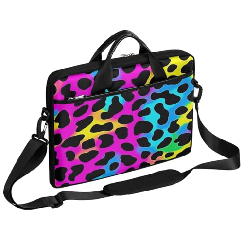 Maletín para portátil con estampado leopardo neón 15"