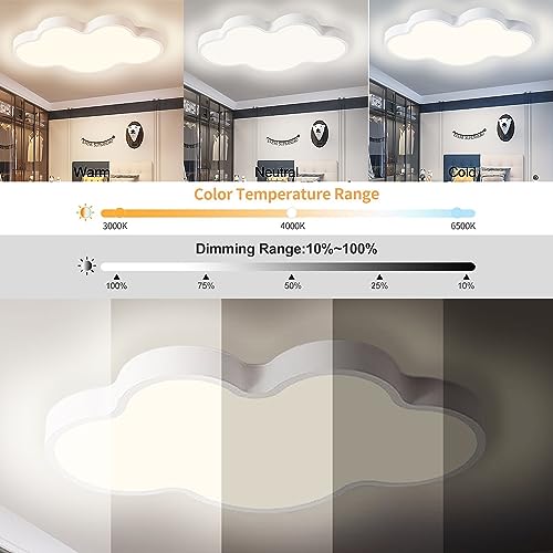 Plafonnier LED nuage 19 pouces 29W avec éclairage encastré dimmable - 4