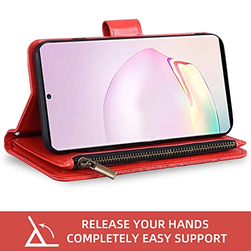 Étui à rabat Galaxy Note 20 Ultra rouge avec compartiments cartes - 3