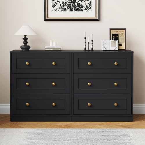 RoyalCraft Black Nightstand Set of 2, Night Stand with 3 Drawers Storage, Modern Bedside Table, End Table for Bedroom, Hallway, Closet