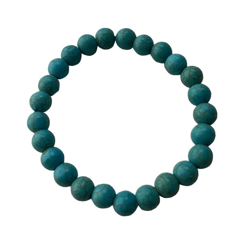 VIE Crystal Bracelet, 8mm, Turquoise (Dyed Howlite)