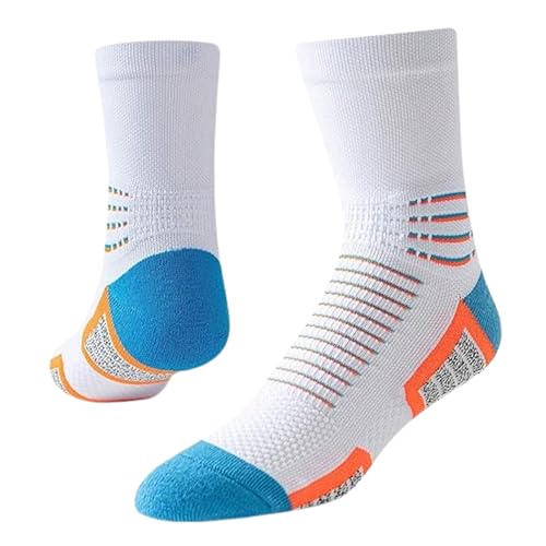 Image of Crew Socks for Women & Men Circulation, Ankle Compression for Diabetic and Neropathy Pain Relief, Swelling, Neuropathy, Runner, Nurses, Travel, Pregnancy, Flying - Blue