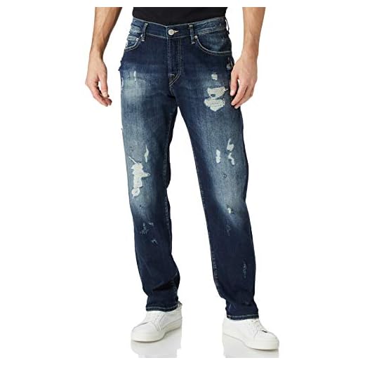True Religion Rocco Destroyed Blue denim jeans för män