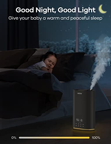 Welov 5X Faster Humidifiers For Large Room Bedroom, 1.6Gal Quiet Ultrasonic Cool Mist Humidifiers For Plants And Kids, 90 Hours Air Vaporizer With Humidistat Control, Night Light, Timer, No Leaks #TOP4