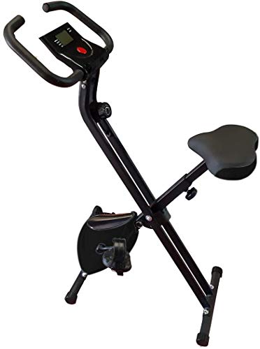 HANKING PLANET Bicicleta estatica Plegable de Resistencia magnética, Bicicleta Plegable Spinning 8 Niveles de Intensidad, Pantalla LCD, Velocidad, calorias, Distancia. (Negra)
