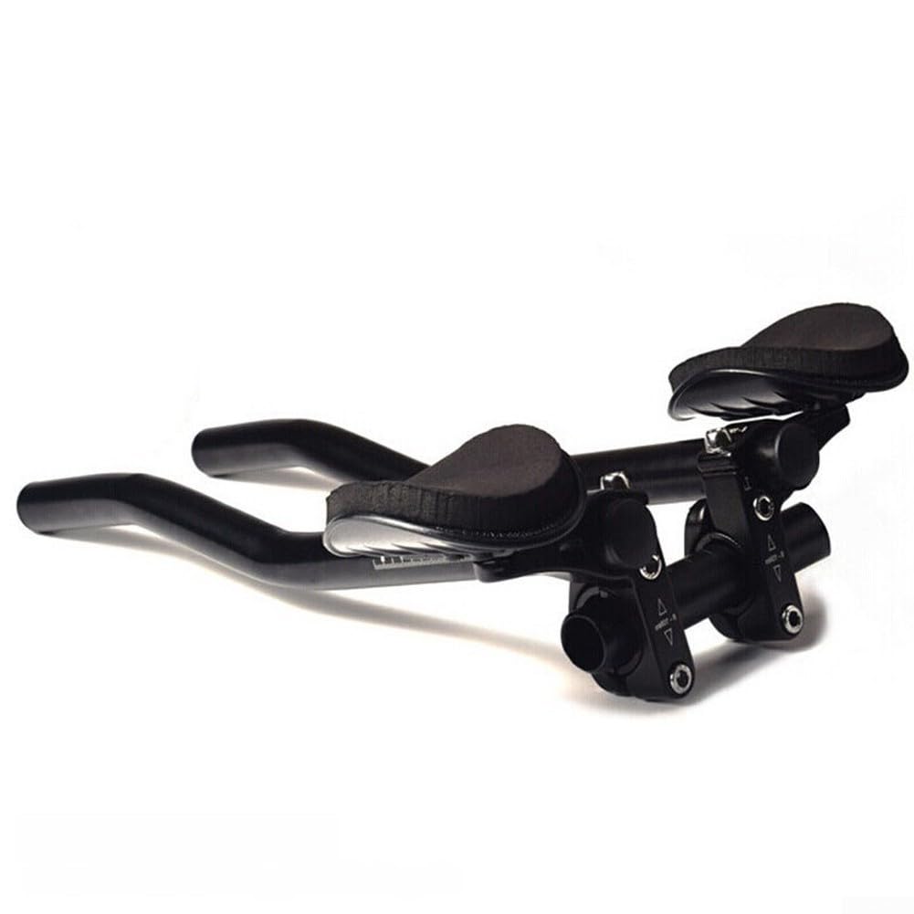 Aluminium Fahrrad Lenkerverlängerung für Mountainbike und Rennrad, Ergonomische Split Rest, Rutschfest, Passend für 25.4 bis 31.8mm, Schwarz