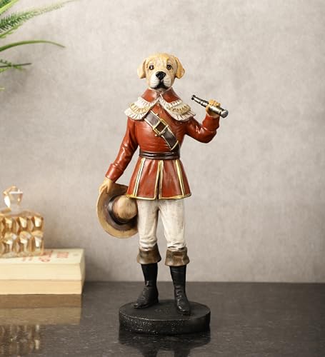 Image of ARMONIA Victorian Style Dog Figurine, Decorative Statue with Metallic Accents, European Designer Collections Idol for Home Decor Gift,New Year Gift,Christmas Decoration & Housewarming