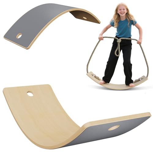 Suusolny Kinder Balance Board aus Holz Balancierbrett Anti-Rutsch mit EVA...