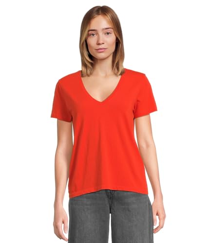 Madewell Womens Northside Vneck Tee Bright Flame 2XS (Women's 000