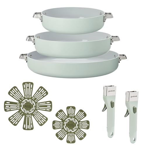 GoodCook Ceramic Cookware Set, Made without PFAS, PTFE,