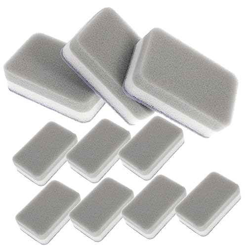 FRCOLOR 10pcs Double-Sided Sponge Brush for Dish Cleaning Gray/Black Pot Cleaner Dish Cleaning Tools Sponge Handle