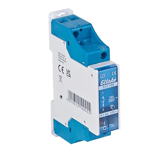 Elektrischer Stromstoßschalter Fernschalter Typ S12-100-12V | Betrieb mit 12 Volt Spulenspannung | Schaltleistung bis 250 Volt 16 Ampère