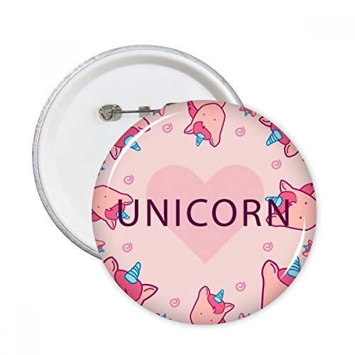 Badge licornes rond rose XL lot de 5 broches personnalisées pour customiser les vestes denim