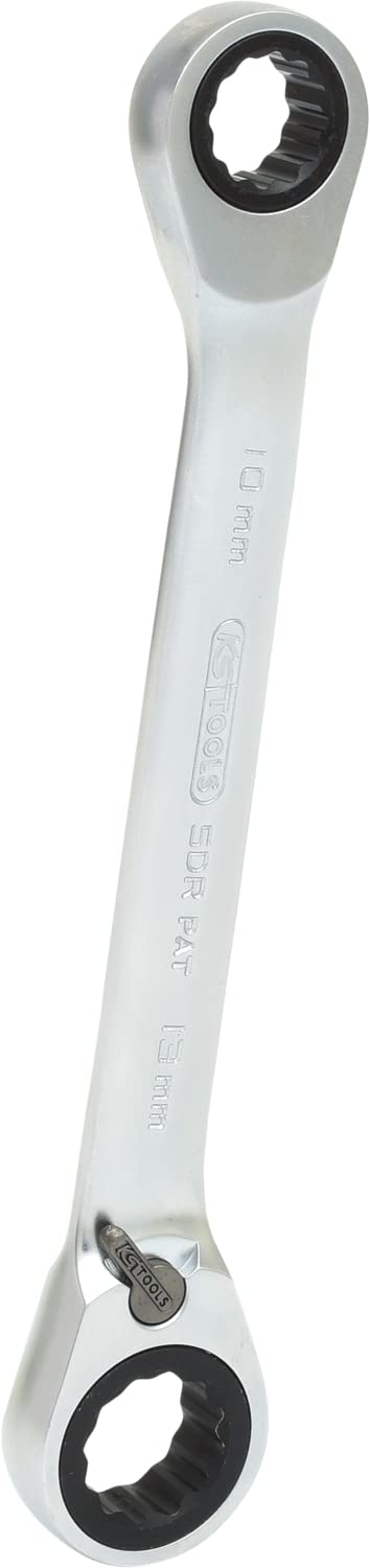 KS Tools 503.4574 GEAR+Podwójny klucz oczkowy z grzechotka przelaczany, 10x13mm