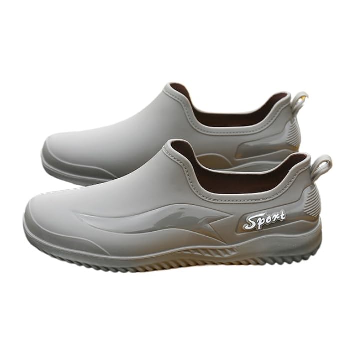 Men'S Stylish Short Rain Boots - Slip-On, Non-Slip, Waterproof Work Boots Comfortable All-Season Rain Shoes