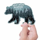 Great Smoky Mountains Tennessee Black Bear Sticker, TN Wildlife Souvenir, Eastern Tennessee Bumper Sticker for Car, Appalachian Smokies Decal for Hydroflask & Laptop