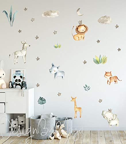 Amazon Com Safari Animals Baby Animals Decals Jungle Friends Wall Decals Baby Room Decals Nursery Art Decor Baby Animals Lion Zebra Elephant Rhino Giraffe Handmade Products